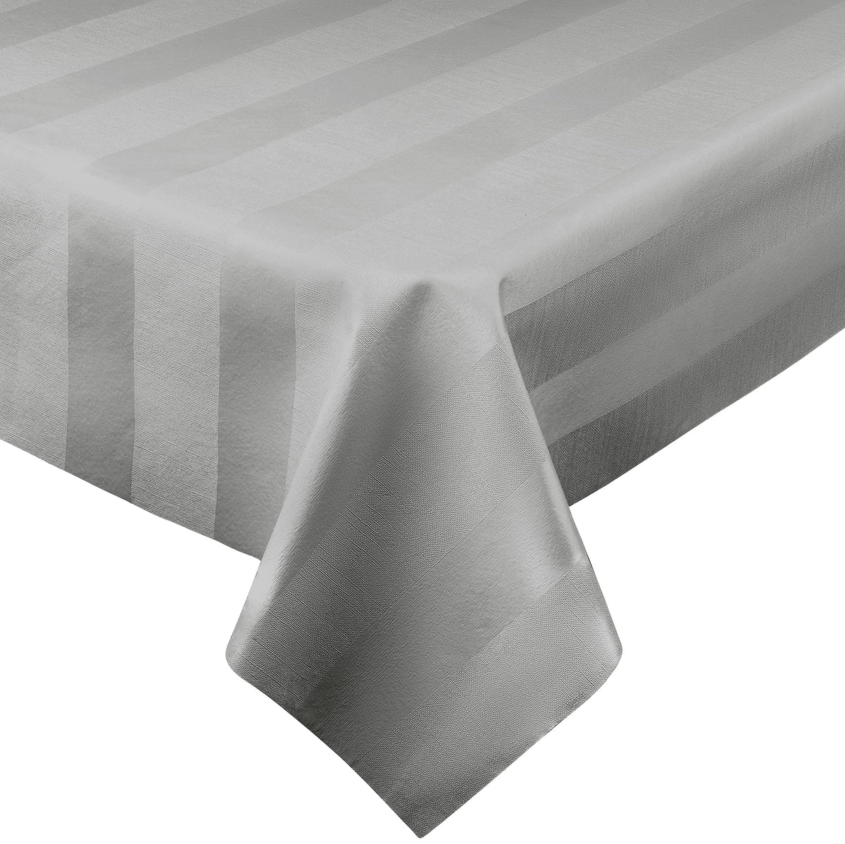 Luxury Table Protector Pad, 2 in 1 Table pad + Great Looking Tablecloth - Heat Resistant, Spill & Stain Proof - Flannel Backing (Ivory - Silk Stripe, 54x72)