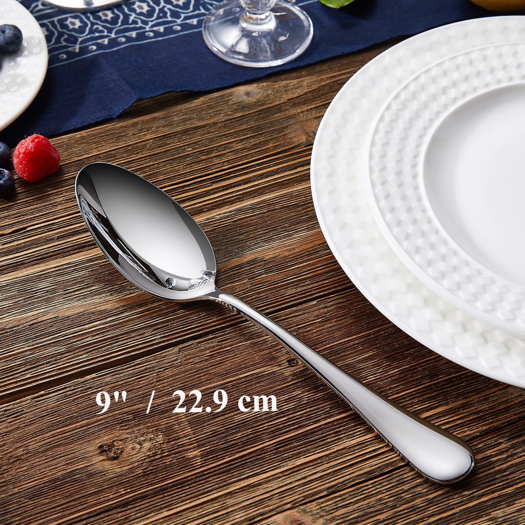 KEAWELL Premium Verona 4-Piece 9-Inch Serving Spoon Set (4, Serving Spoons)