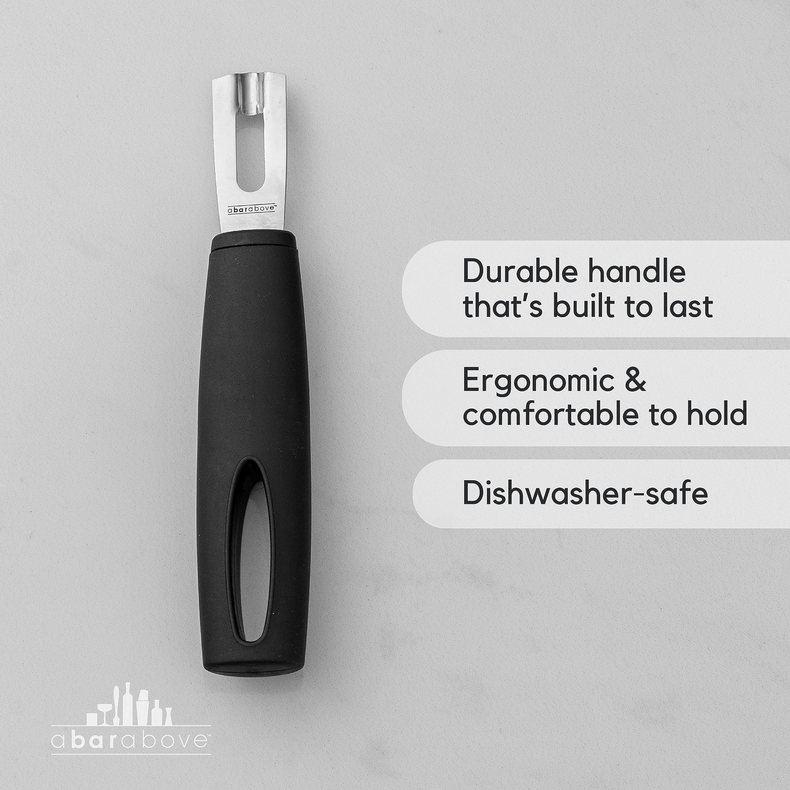 A Bar Above Channel Knife, White Ergonomic Handle Gold Blade, Citrus Peeler