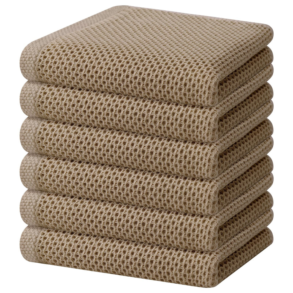 Homaxy 100% Cotton Waffle Weave Kitchen Dish Cloths, Ultra Soft Absorbent Quick Drying Dish Towels, 12 x 12 Inches — 13 x 28 - 12 Pack — 13 x 28 - 6 Pack