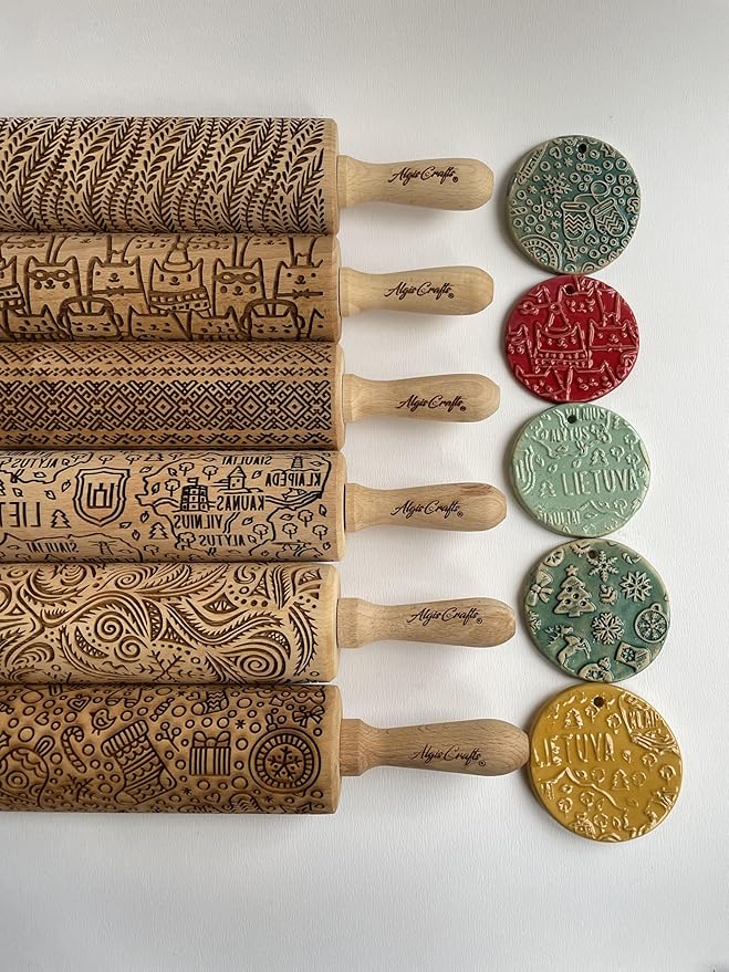 EGYPT HIEROGLYPHS EMBOSSING ROLLING PIN LASER ENGRAVED ROLLING PIN for EMBOSSED COOKIES GIFT for FRIEND