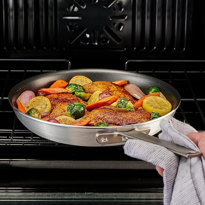 Tramontina Professional 8-Inch Non Stick Small Frying Pan, Heavy-Gauge Aluminum Skillet with Reinforced Nonstick Coating, Red Handle, Dishwasher and Oven Safe