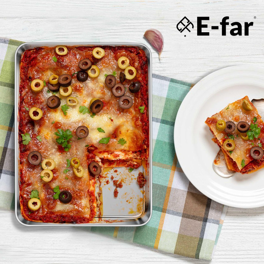 E-far Small Baking Sheet, 10.5”x8.3” Stainless Steel Toaster Oven Tray