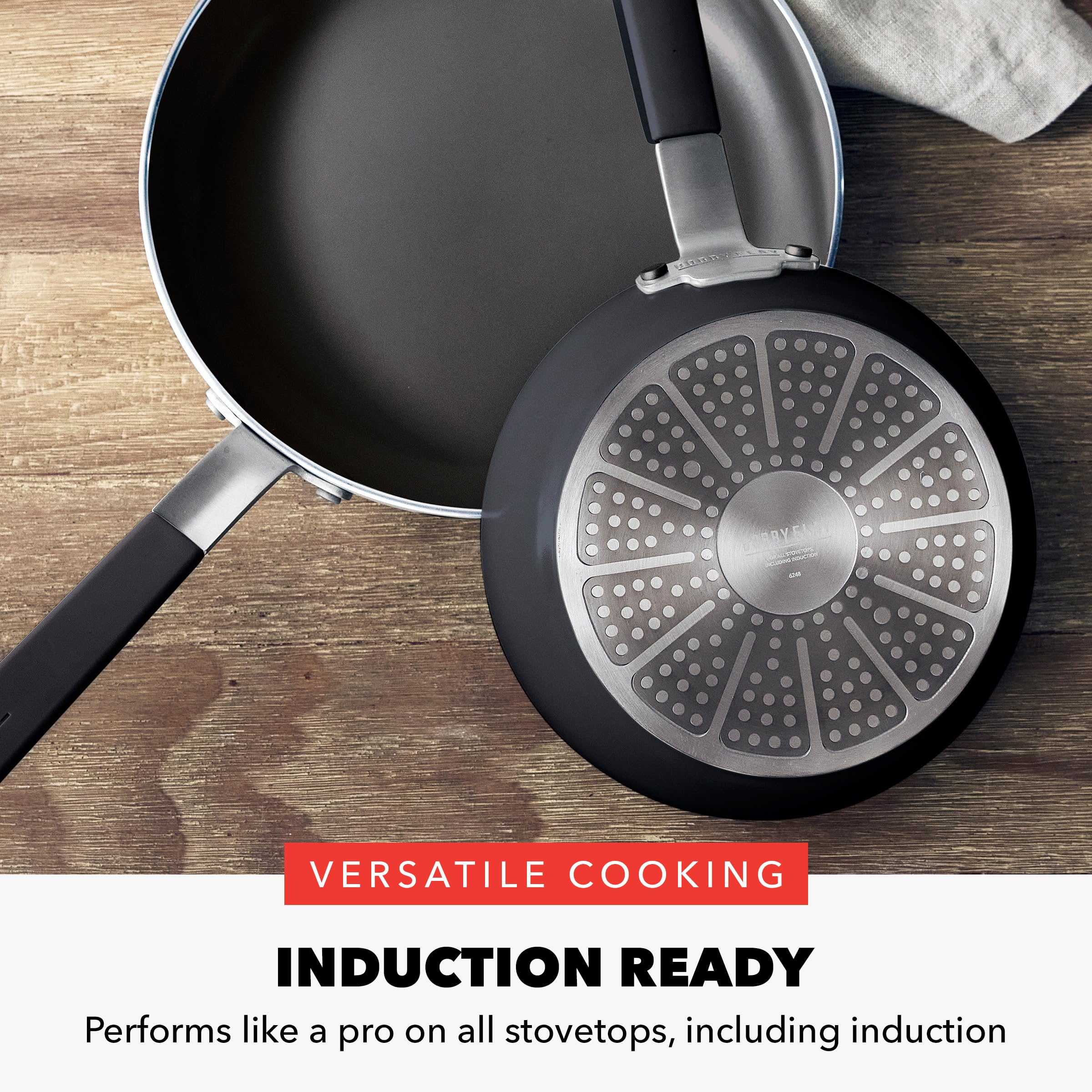 GreenPan x Bobby Flay 2 Piece (8"&10") Ceramic Nonstick Skillet Set, Black