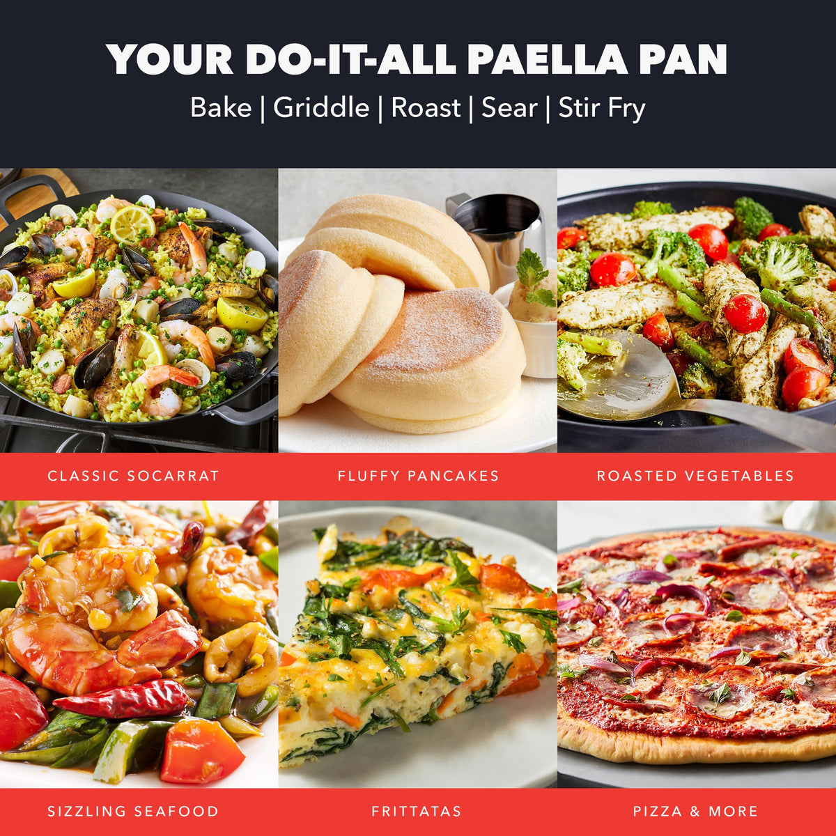 GreenPan x Bobby Flay 15" Pre-Seasoned Carbon Steel Paella Pan