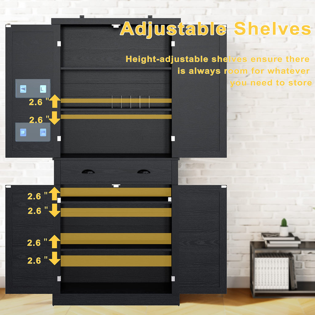IRONCK Storage Cabinet with Drawers and Doors for Living Room and Entryway