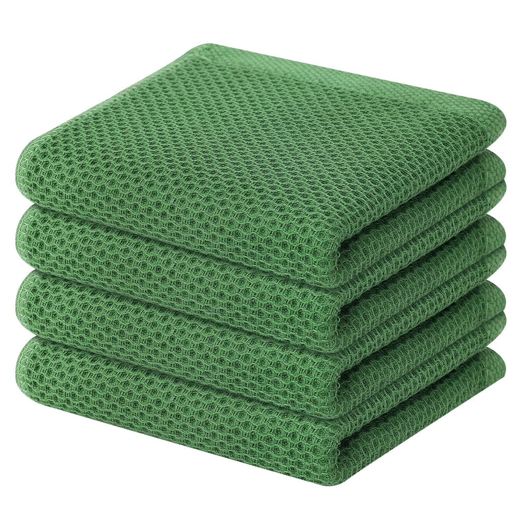 Homaxy 100% Cotton Waffle Weave Kitchen Dish Cloths, Ultra Soft Absorbent Quick Drying Dish Towels, 12 x 12 Inches — 12 x 12 - 12 Pack — 13 X 28 - 4 Pack