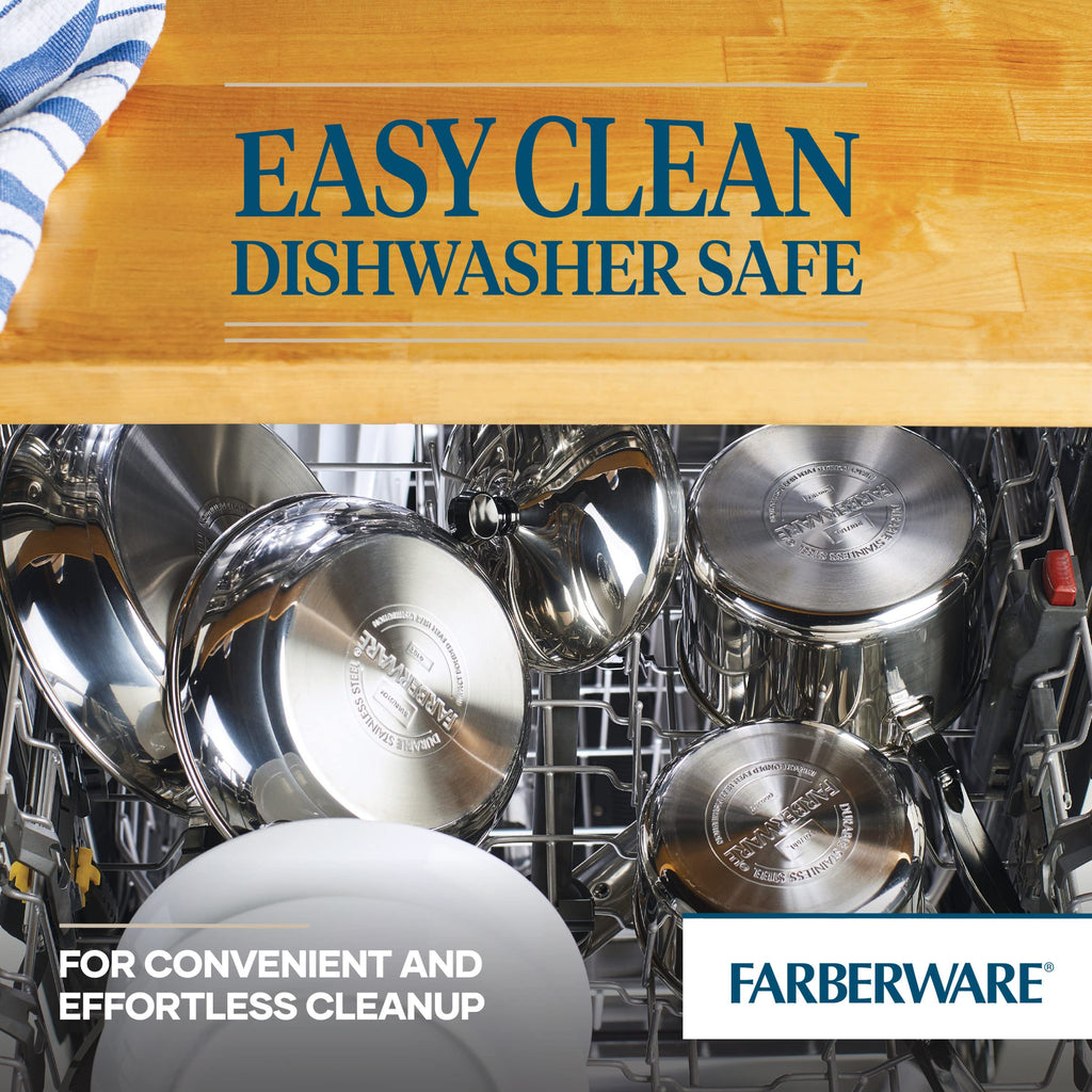 Farberware Classic Series Stainless Steel Sauce Pan with Lid, 1-Quart, Sauce Pans, Silver