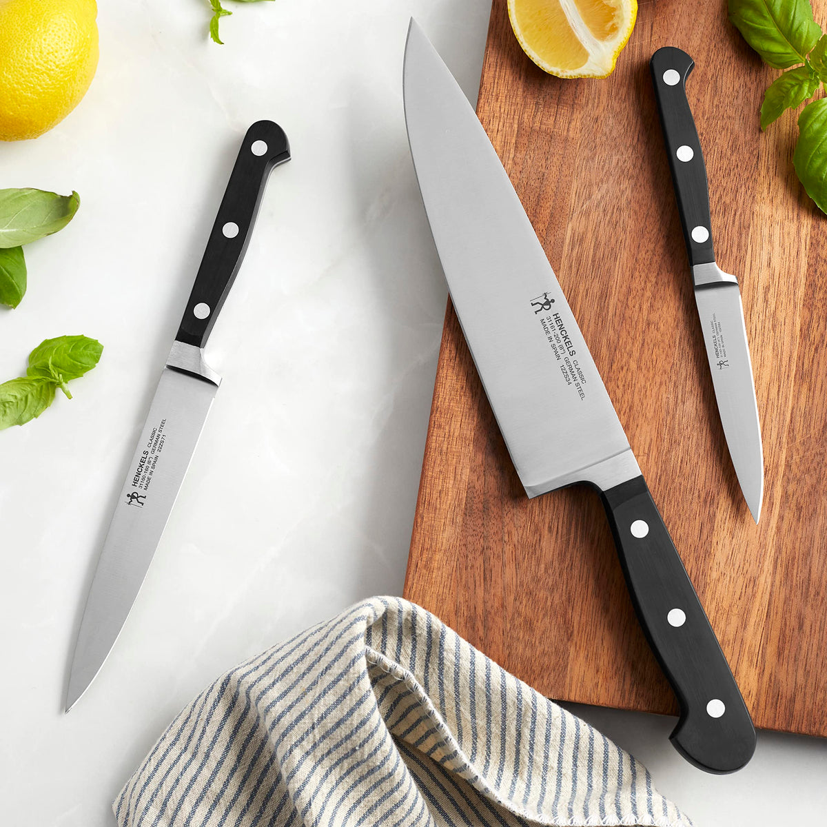 HENCKELS Classic 3-Pc Starter Chef Knife Set, Razor-Sharp German Engineered
