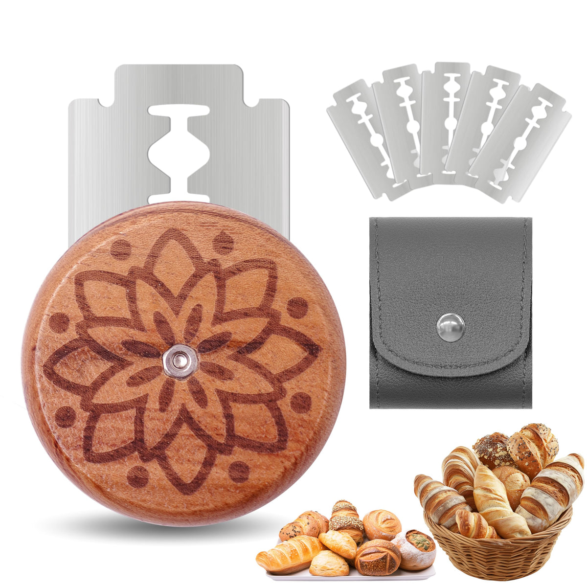 Epritliber UFO Bread Lame Sourdough Scoring Tool Bread Scorer,Circle-red