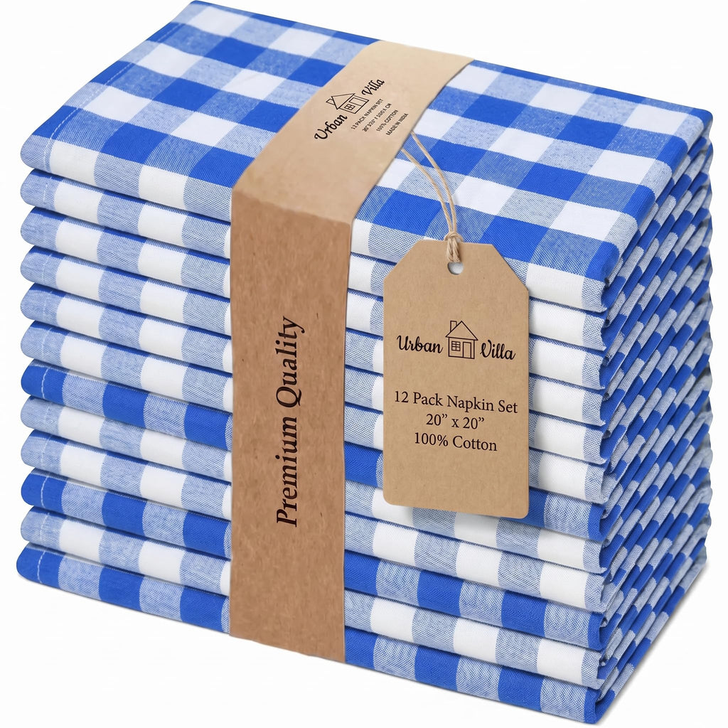 Urban Villa Cloth Napkins Cotton 20x20 (Set of 12) Rust