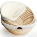 Superbaking Sourdough Banneton Bread Proofing Basket, 9" Round, Set of 2