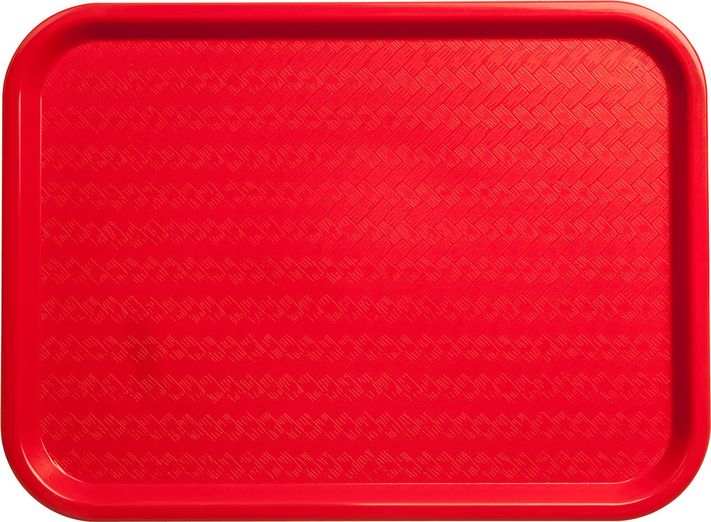 Carlisle FoodService Products Café Cafeteria Tray, Fast Food Tray for Restaurant or Commercial Use, 12" x 16", 1 Count, Red