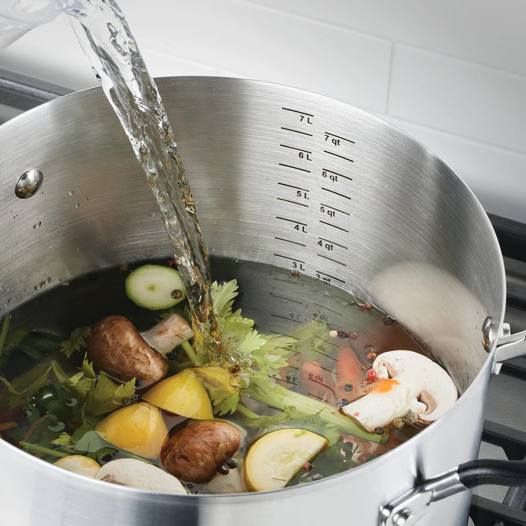 KitchenAid Induction Stock Pot with Lid, 8-Quart, Stainless Steel Stew Pot