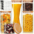 27 oz Glass Jars with Bamboo Lids, Airtight Food Storage Containers, 6 Pack