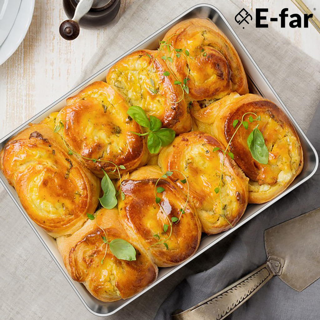 E-far 10.5” x8.3” Baking Sheet Set of 2, Stainless Steel Toaster Oven Tray
