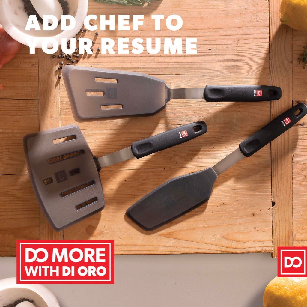 DI ORO Silicone Turner Spatula Set - 600F Heat Resistant, 3-Pc