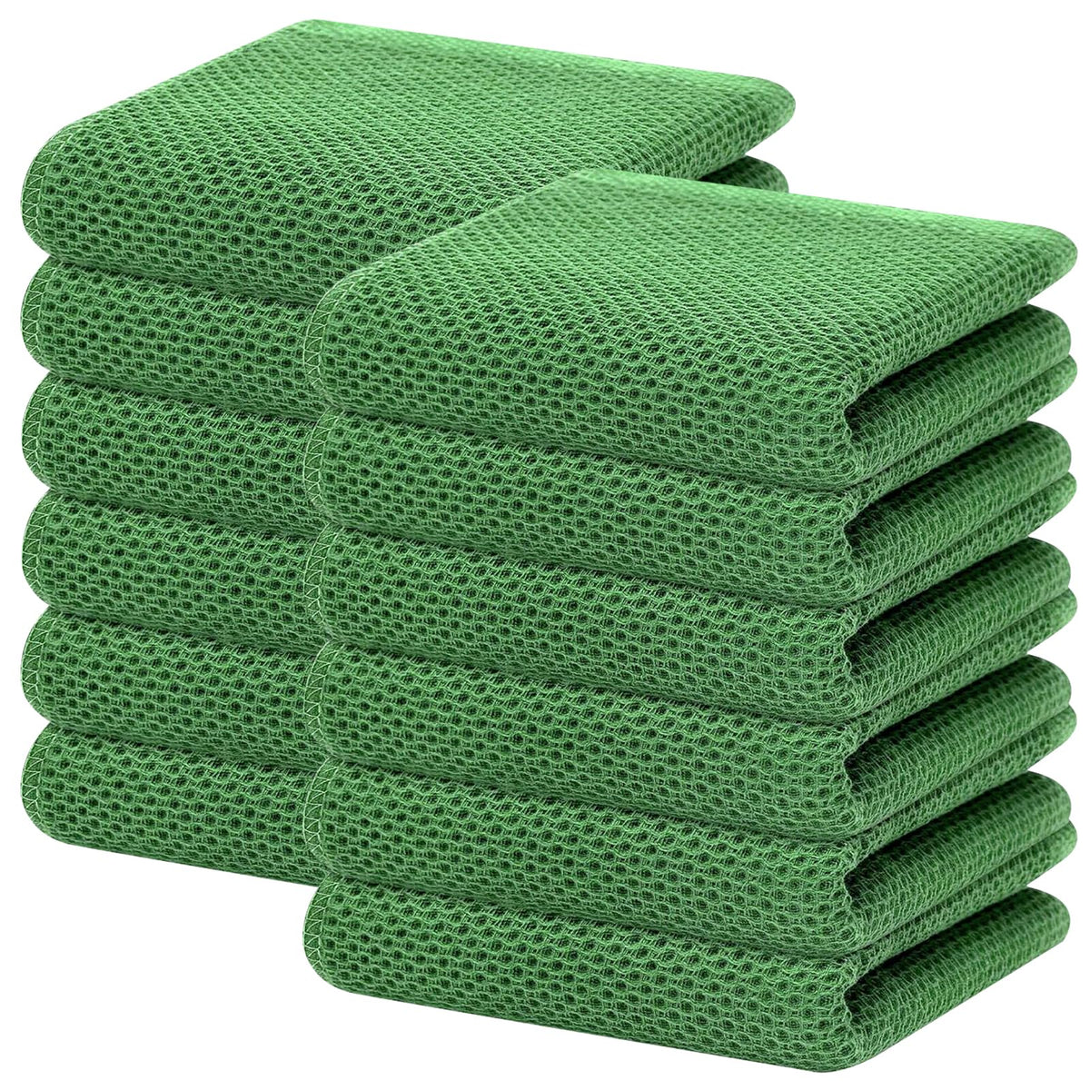 Homaxy 100% Cotton Waffle Weave Kitchen Dish Towels 12-Pack, Black