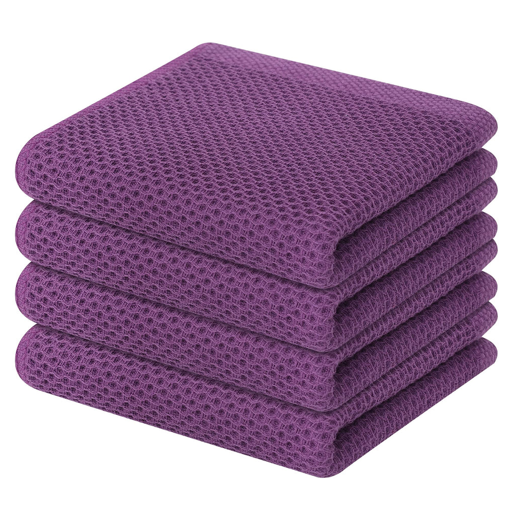 Homaxy 100% Cotton Waffle Weave Kitchen Dish Cloths, Ultra Soft Absorbent Quick Drying Dish Towels, 12 x 12 Inches — 12 x 12 - 12 Pack — 13 X 28 - 4 Pack