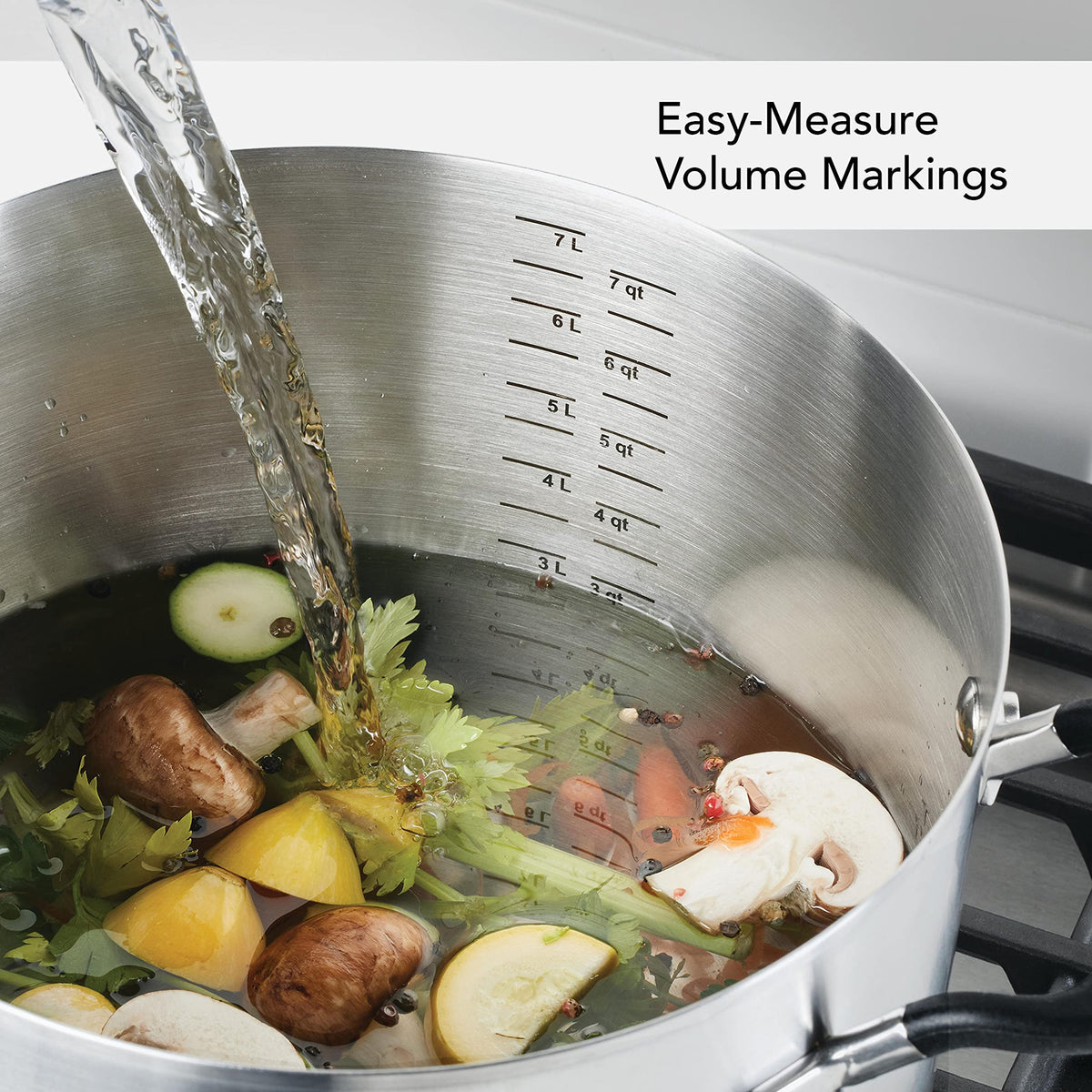 KitchenAid Induction Stock Pot with Lid, 8-Quart, Stainless Steel Stew Pot