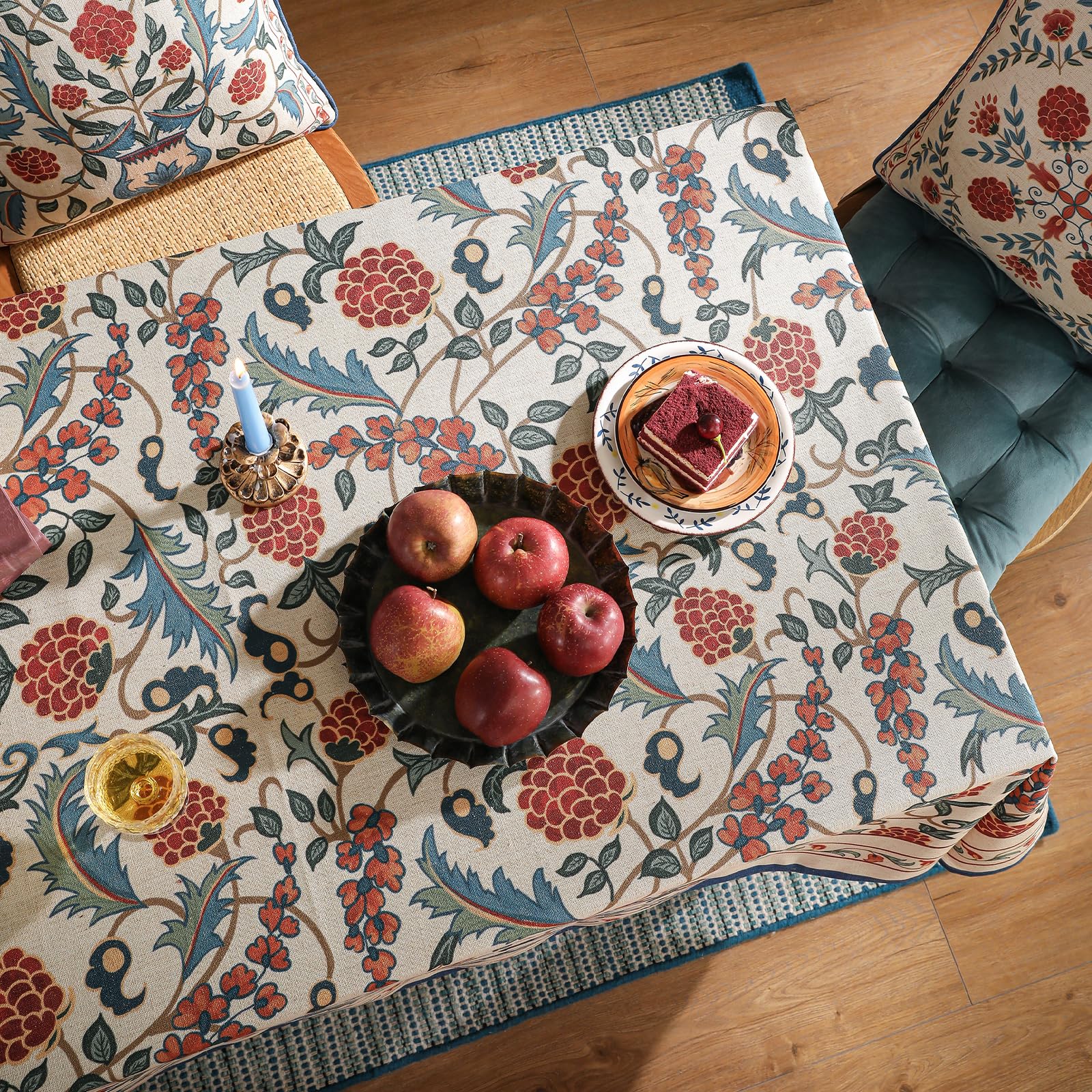 patdrea Elegant French Linen Tablecloth,Rectangular,102"x63"-Puno