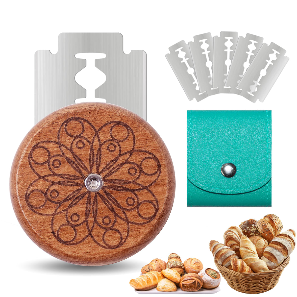 Epritliber UFO Bread Lame Sourdough Scoring Tool Bread Scorer,Circle-red