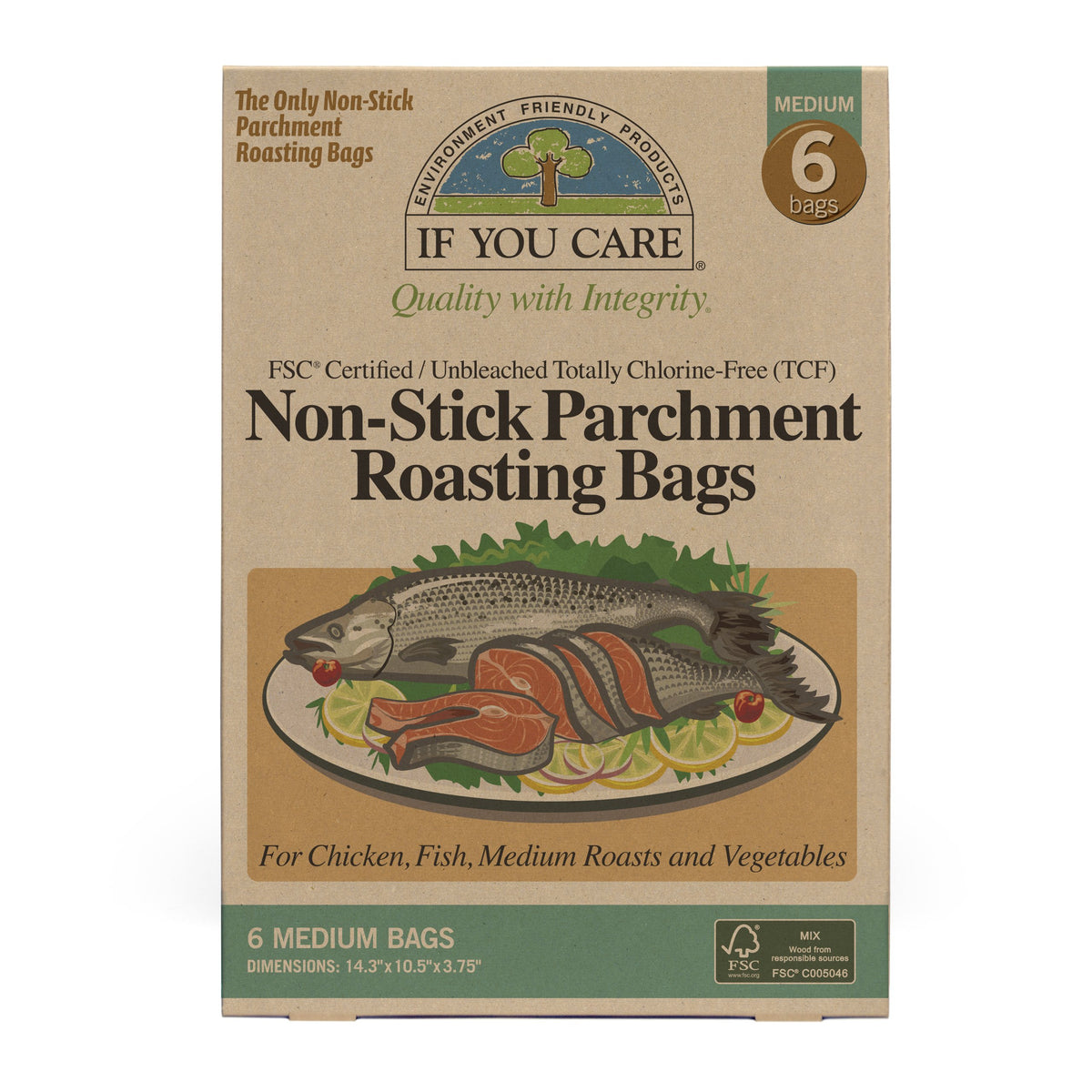 If You Care, Parchment Roasting Bags Medium, 6 Count