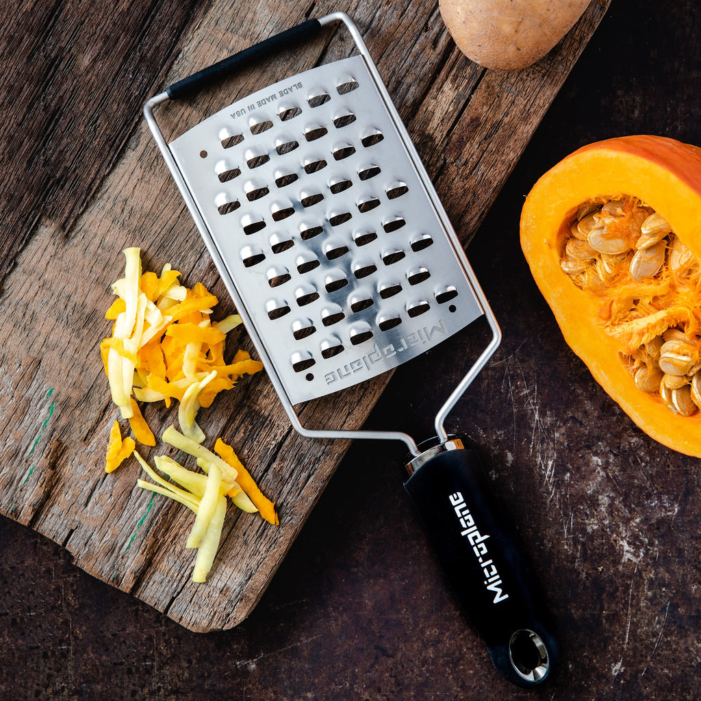 Microplane Gourmet Series Ultra Coarse Grater - Stainless Steel Durable Cheese & Vegetable Grater with Non-Slip Handle for Kitchen, Professional Chef Tools & Equipment